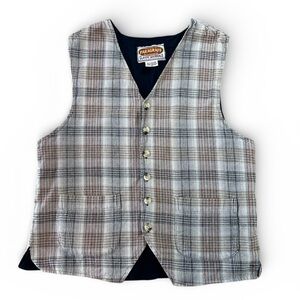 Paragraff Clothing Co Men’s Plaid Button Vest Size Small Vintage Heritage